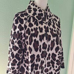 A.Z.I. Button Down Animal Print Sweater Jacket. Size XL